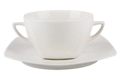 Bulionówka ze spodkiem Hiruni Ecru 350 ml KAROLINA