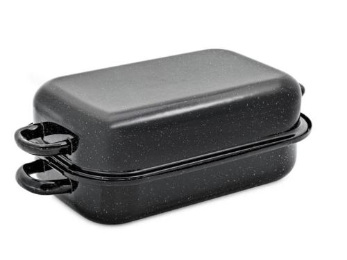 Gęsiarka nierdzewna emaliowana prostokątna 30 cm