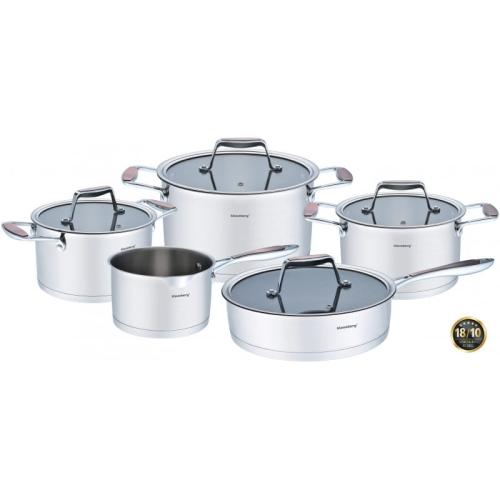 Komplet garnków nierdzewnych 9 elementów 7229