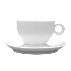 LUBIANA BOLA Filiżanka Ze Spodkiem Do Kawy Herbaty Biała 280 ml/16,5 cm