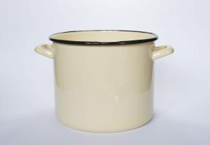 Garnek emaliowany wysoki kremowy 18 cm Elo Pol