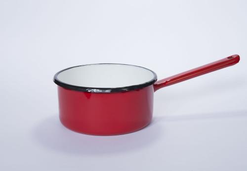 ELO POL Rondel emaliowany czerwony z trzonkiem 20 cm