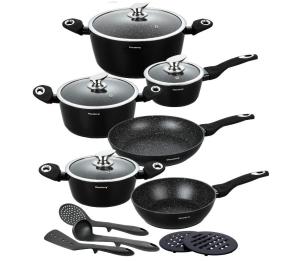 Komplet garnków z powłoką granitową 12 elementów Klausberg 