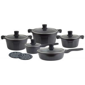Komplet garnków z powłoką granitową 12 elementów Klausberg 
