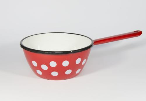 ELO POL Rondel emaliowany stożkowy czerwony w grochy 14 cm