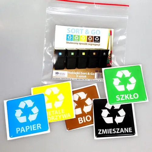 Zestaw 5 naklejek na kosze 'Sort&amp;Go' BRABANTIA