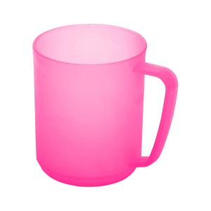 Kubek plastikowy nietłukący z uchwytem Różowy PLAST TEAM 