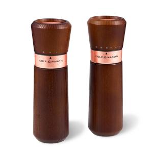Zestaw młynków krokowych do soli i do pieprzu 18,5 cm Lynd Chestnut - COLE & MASON