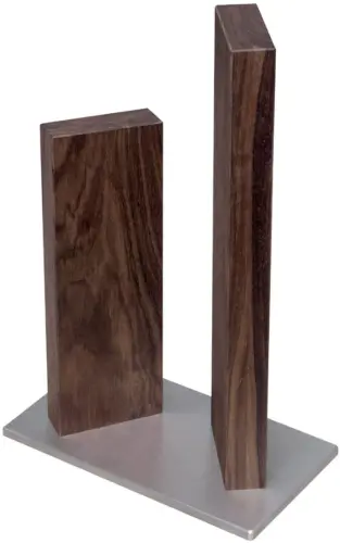 Magnetyczny stojak na 4 noże orzech + stal nierdzewna - KAI