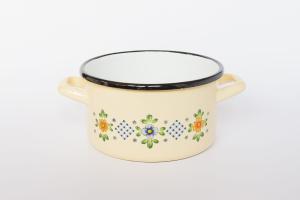 Garnek emaliowany średni kremowy Stella 17 cm Elo Pol 