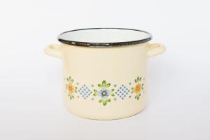 Garnek emaliowany średni 20 cm Kremowy Stella Elo Pol