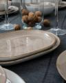 Półmisek owalny 33 cm Kolory ziemi Beżowy Lubiana