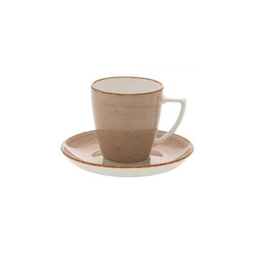 Filiżanka ze spodkiem 200 ml/14 cm Kolory ziemi Beżowy Lubiana