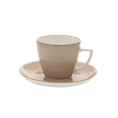 Filiżanka ze spodkiem 350 ml/17,5 cm Kolory ziemi Beżowy Lubiana