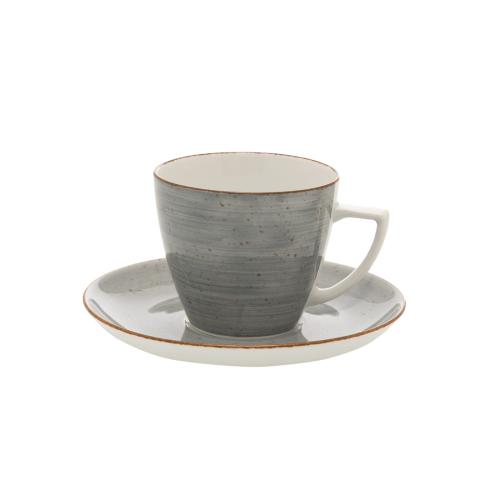 Filiżanka ze spodkiem Beata/Dorota Kolory ziemi Siwy Lubiana 350 ml/17.5 cm