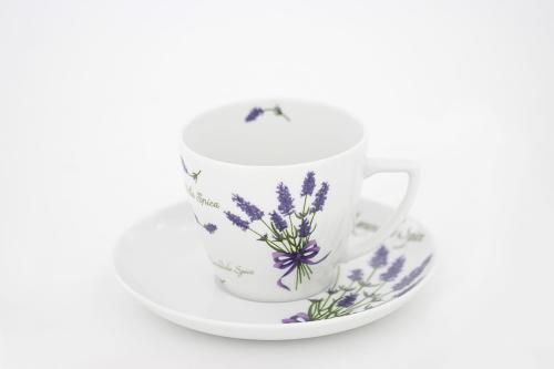 Filiżanka ze spodkiem 350 ml/17,5 cm Beata Lawenda Lubiana