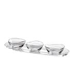 Zestaw do przystawek taca 41 cm + 3 miseczki Papaya - Vidivi