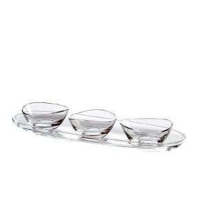 Zestaw do przystawek taca 41 cm + 3 miseczki Papaya - Vidivi