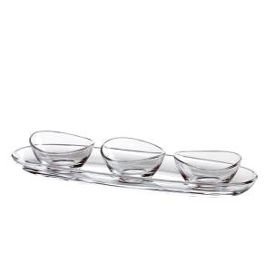 Zestaw do przystawek taca 30 cm + 3 miseczki Papaya - Vidivi