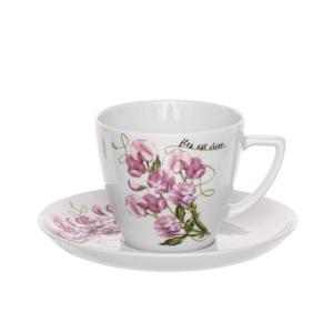 LUBIANA BEATA Filiżanka Ze Spodkiem Zestaw Do Kawy Herbaty 350 ml 17,5 cm