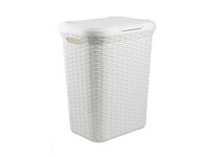 Kosz na pranie Rattan 50 l Biały Ucsan