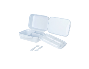 Lunchbox ze sztućcami Neo Niebieski Lux Plastik