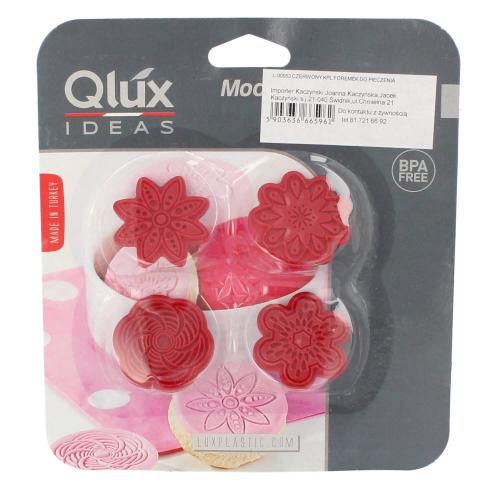 Stemple do ciastek  4 szt. Czerwony Lux Plastik