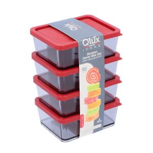 Komplet pojemników 4 szt. Czerwony Lux Plastik 180 ml