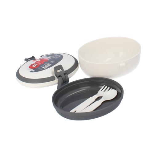 Lunchbox  ze sztućcami Joy Biały Lux Plastik