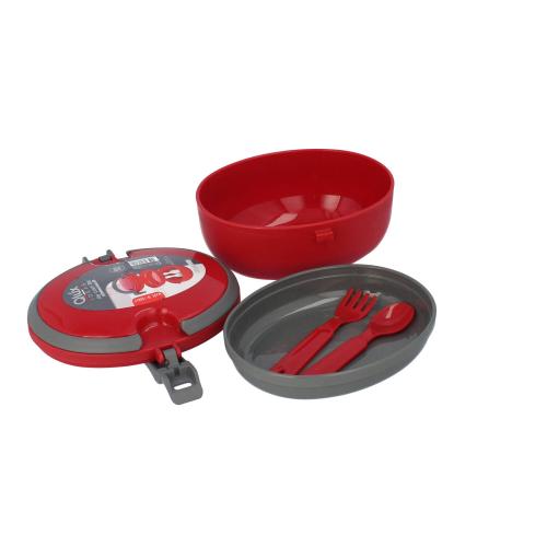 Lunchbox  ze sztućcami Joy Czerwony Lux Plastik