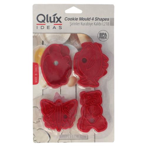 Stemple do ciastek 4 szt. Czerwony Lux Plastik
