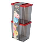 Komplet pojemników 2 szt. Czerwony Lux Plastik 575 ml