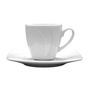 LUBIANA CELEBRATION Filiżanka Ze Spodkiem Do Kawy Espresso Biała 90 ml/12cm