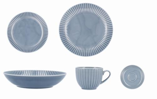 Serwis obiadowo-kawowy 6 osób/30 el Daisy Szaro-niebieski Lubiana