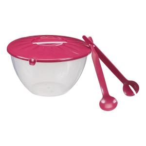 Miska do sałaty ze sztućcami Różowy Plast Team 7 l