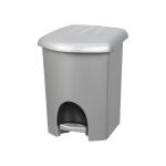 Kosz na śmieci z pedałem Srebrny Plast Team 6 l