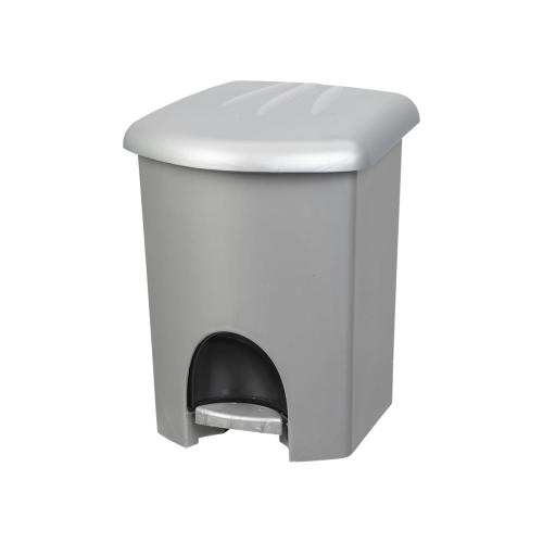 Kosz na śmieci z pedałem Srebrny Plast Team 6 l