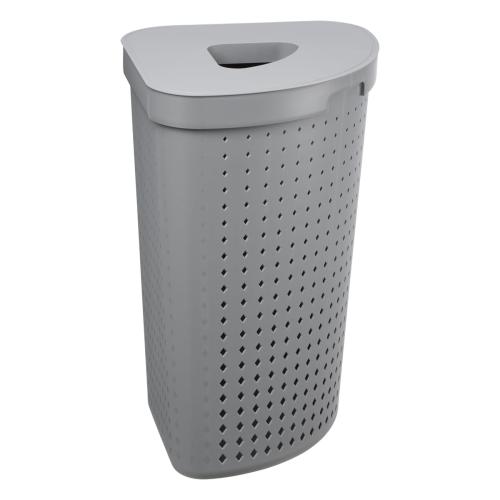 Kosz na bieliznę narożny Szary Plast Team 45 l