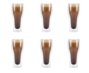 Zestaw 6 Szklanki Kufel Do Piwa Grzańca Pokal IPA Podwójna Ścianka 300 ml