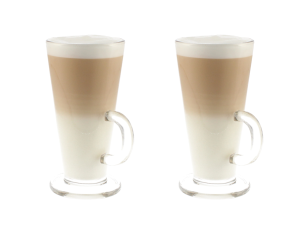 Komplet 2 kubków  szklanych do latte 280 ml
