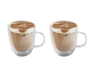 Zestaw 2 Kubków Do Kawy Latte Termiczne Podwójna Ścianka Szklanki 475 ml