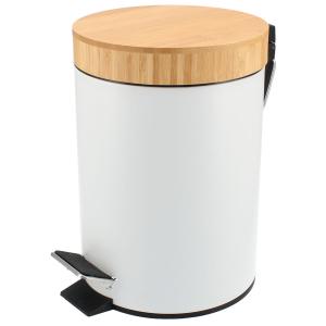 Kosz metalowy okrągły z pedałem Biały Easyform 3 L