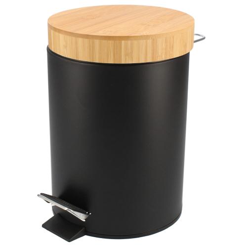 Kosz metalowy okrągły z pedałem Czarny Easyform 3 L