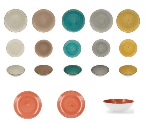 Komplet Talerzy Boss Kolory Ziemi Mix kolorów Lubiana 6 osób/18 el