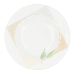 LUBIANA ROMA Talerz Obiadowy Głęboki Do Zupy 1 Szt. 22,5 cm Design Liść