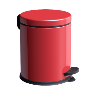 Kosz okrągły z pedałem łazienkowy okrągły z wkładem Easyform czerwony 3 l