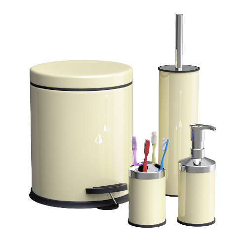 Komplet akcesoriów łazienkowych 4 szt. Kremowy Easyform