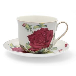 Filiżanka ze spodkiem Róża Biały Marco Polo 420 ml/17 cm