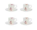 Filiżanka ze spodkiem 4 szt. Kwiaty Marco Polo 90 ml/11.5 cm