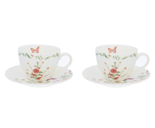 Filiżanka ze spodkiem 2 szt. Kwiaty Marco Polo 220 ml/14 cm